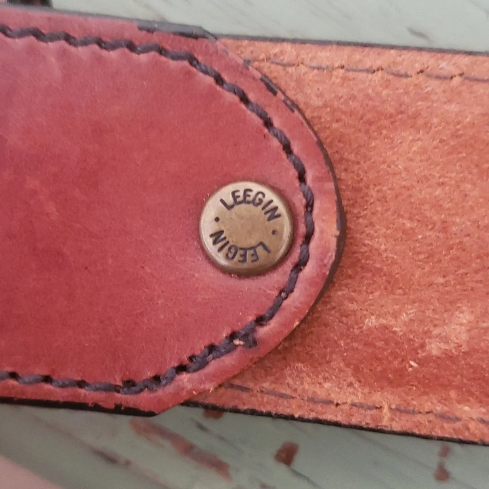 Vintage Tooled Embossed Leather Eagle Cactus Silver Western Belt
